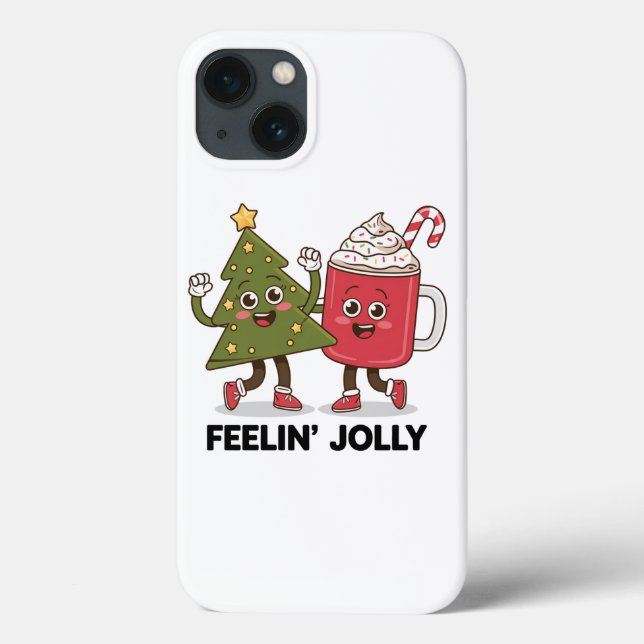Feelin Jolly Christmas Tree Coffee Lover Winter (Verso)