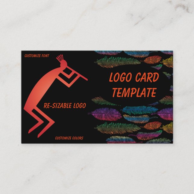 Feenas Logotipo Kokopelli Cartão de visita (Frente)