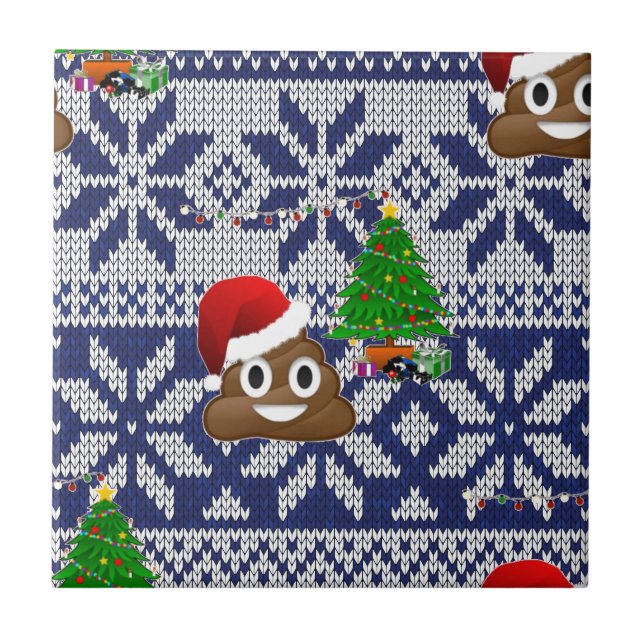 feio cocô de suéter de Natal emoji (Frente)