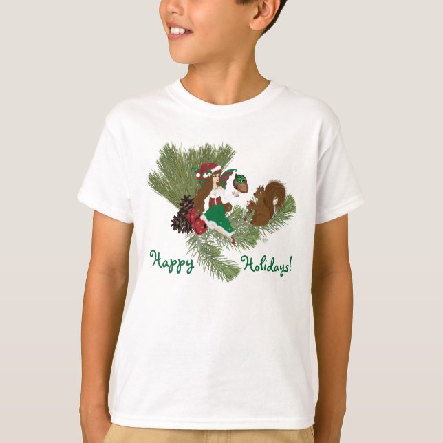 Feira de Natal e Esquilo Oferecendo Camisa (Frente)