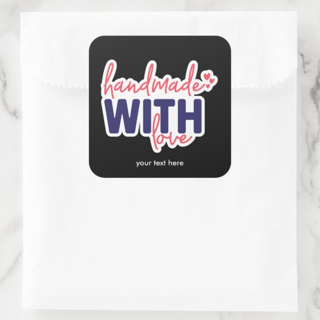 Feita à mão com adesivo de amor (Bolsa)