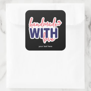 Feita à mão com adesivo de amor