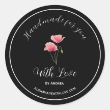 Feita à mão com adesivo de amor para produtos pers