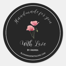 Feita à mão com adesivo de amor para produtos pers