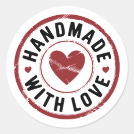 Feita à mão com adesivo de coração preto e vermelh