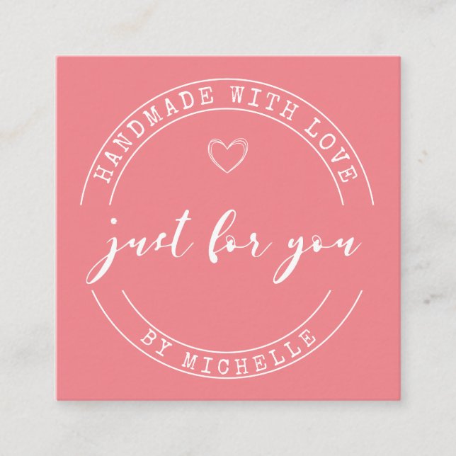 Feita À Mão Com Cartões de agradecimentos De Scrip (Frente)