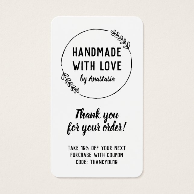 Feita à mão com Doodle Wreath Muito obrigado (Frente)