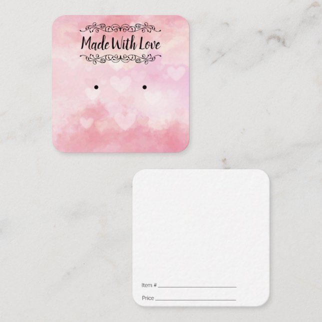 Feita Com Cartão De Olhar De Amor, Corações De Aqu (Frente/Verso)