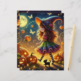 Feiticeira Branca de Halloween Pumpkins Scrapbook