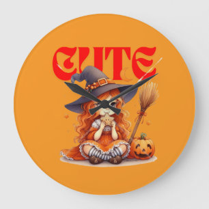 Feiticeira das Halloween e Relógio de Parede da Pu