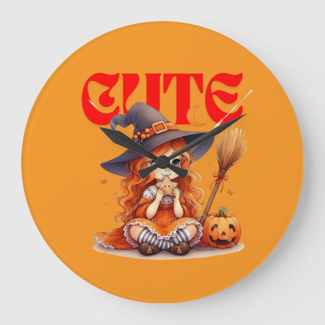 Feiticeira das Halloween e Relógio de Parede da Pu (Frente)
