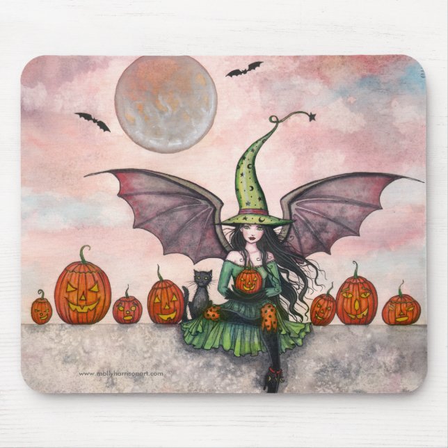 Feiticeira Divertida Halloween Mousepad (Frente)