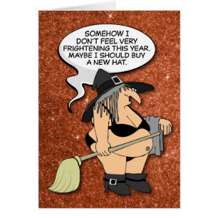 Feiticeira Engraçada com Cartão de Halloween Bik