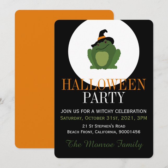 Feiticeiro Bonito, Convite para Festas de Hallowee (Frente/Verso)