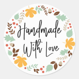 Feito à Mão com Amor Adesivos de Negócios Pequenos