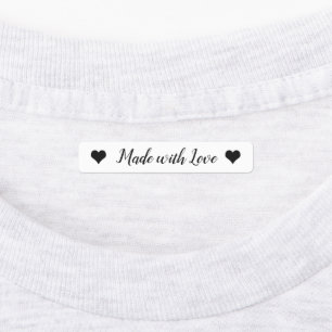 Feito com amor caçoa etiquetas da roupa, etiqueta