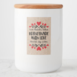 Feito com Comida de Amor e Conjunto de Etiquetas d