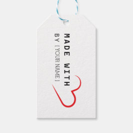 Feito com coração por [Seu Nome] - Etiqueta de pre