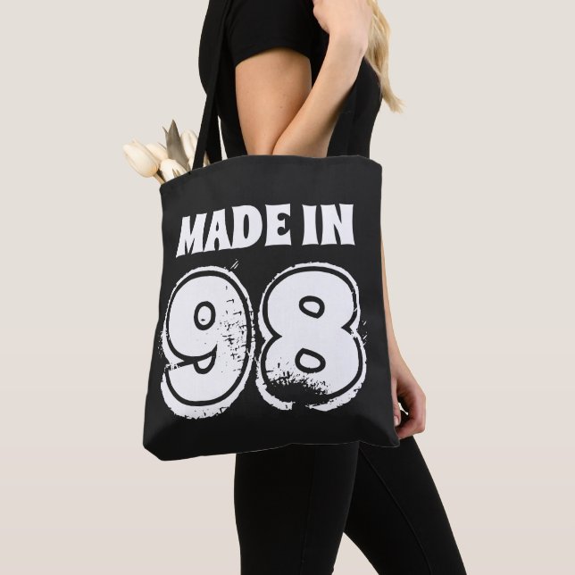 Feito em '98 Typografia Birthday Tote Bag (Close Up)