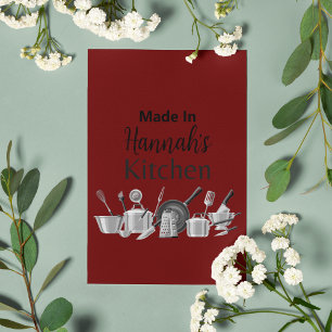 Feito Em [Seu Nome] Placa De Receita Da Cozinha Qu