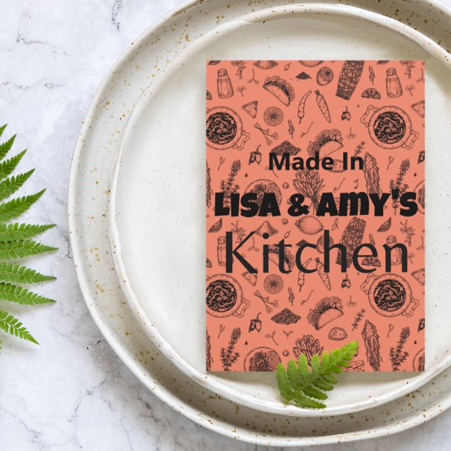 Feito Em [Seu Nome] Placa De Receita Da Cozinha Qu (Criador carregado)