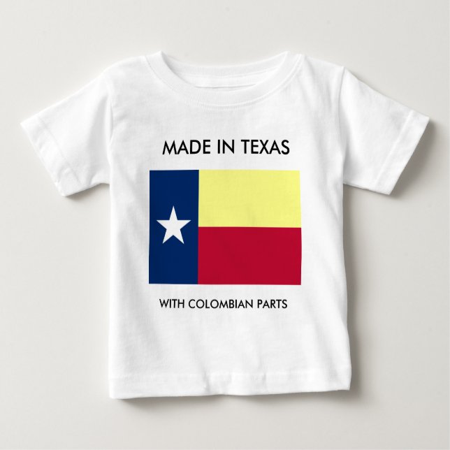 Feito em Texas com a camisa colombiana da criança (Frente)