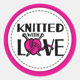 Feito malha com etiquetas do presente dos knitters