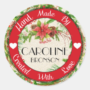 Feito mão com etiqueta do Natal do amor