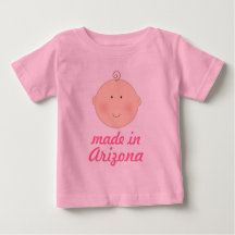 Feito na camiseta do bebê ou da criança da arizona
