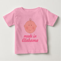 Feito na camiseta do bebê ou da criança de Alabama