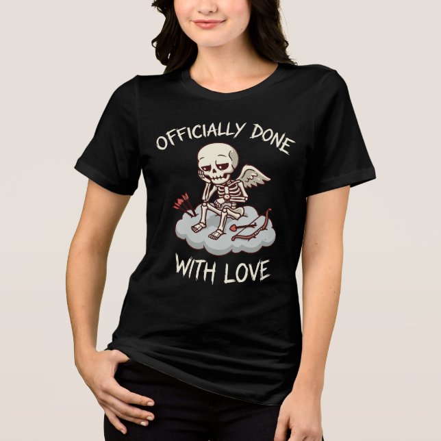 Feito Oficialmente Com Amor Desenho de Cupido Esqu (Frente)