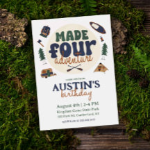 Feito para Aventura 4.º Convite de Aniversário