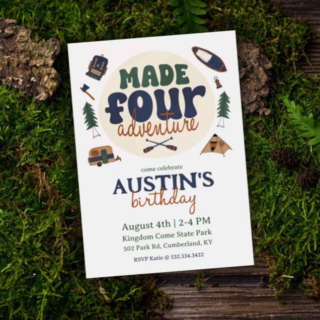 Feito para Aventura 4.º Convite de Aniversário (Criador carregado)