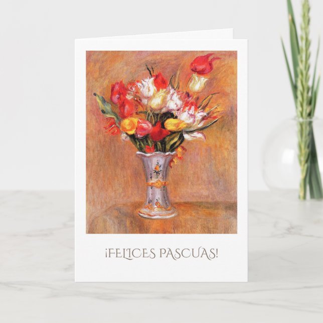 Felices Pascuas. Cartão de Páscoa de arte em espan (Frente)