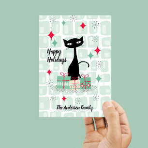 Félicias Festas, Gato de Natal Atômico Cartão Magn