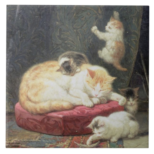 Felicidade da lareira (óleo no painel) (Frente)