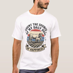 Felicidade de Vaca Camisa de Desenho Vetorial de F