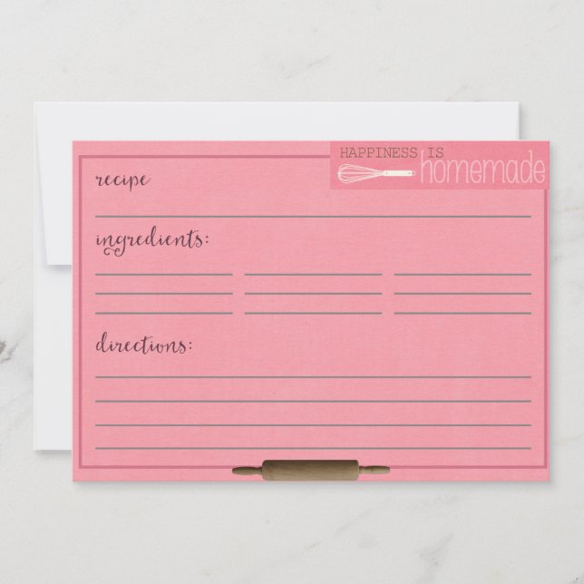 Felicidade é Cartões de Receita Homemada (Frente)