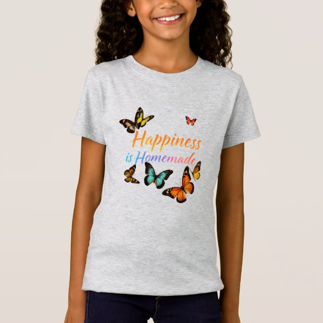 Felicidade é Caseira - Camiseta de Jersey Fino   (Frente)
