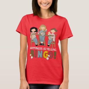 Felicidade é GRITAR a camiseta das mulheres BINGO