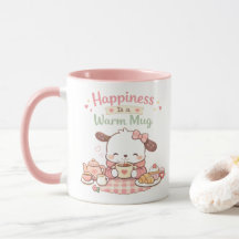 Felicidade é uma Caneca Quente Cachorrinho Fofo Ca