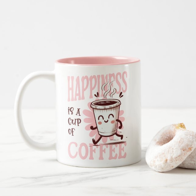 Felicidade é uma Xícara de Café Retro (Com Donut)