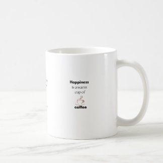 Felicidade é uma xícara quente de canecas de café