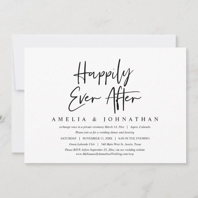 Felicidade Eterna, Convite de Jantar de Casamento  (Frente)