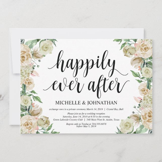 Felicidade eterna, Convite de Recepção de Casament (Frente)