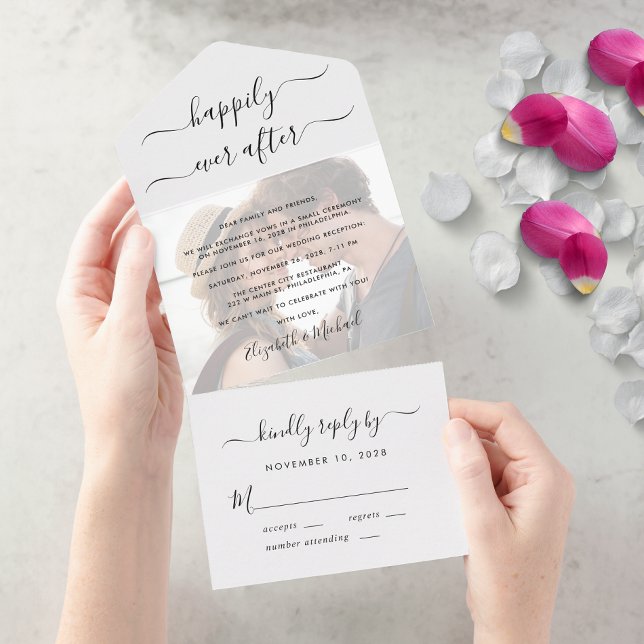 Felicidade Eterna Foto Recepção de Casamento (Our user-friendly template allows you to easily upload your photo and create your perfect invitation)