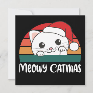 Felicidade Felina Natalícia Convite de Natal com P