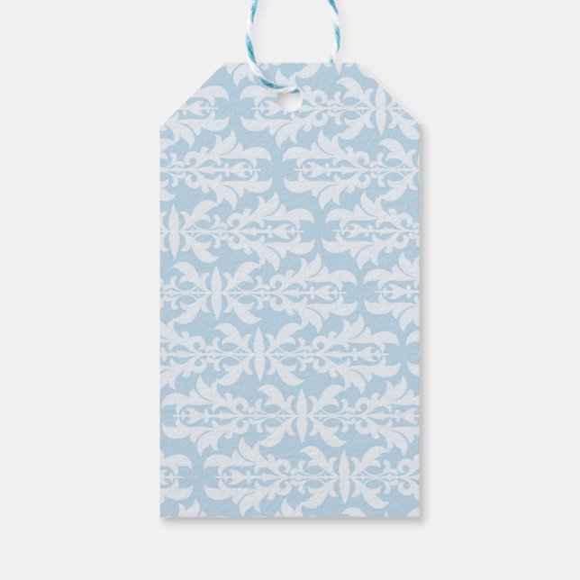 Felicidade para Sempre etiqueta de presente azul e (Verso)