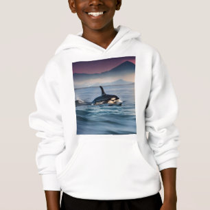 Felicidade Parental: Mãe e Bebês Orca no Oceano,