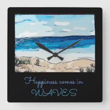 Felicidade vem no relógio de parede acrílico das o